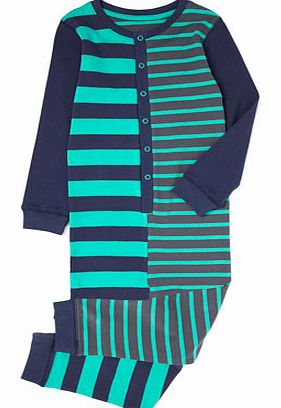 Green Stripe Half & Half Onesie, green multi