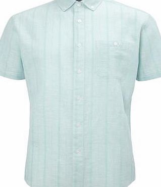 Bhs Green Stripe Linen Blend Shirt, Green BR51A99GGRN