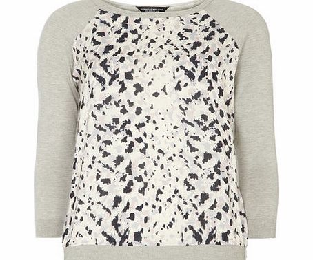 Bhs Grey Animal Print Jumper, grey 19130370870