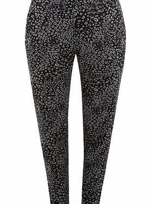 Bhs Grey Animal Print Regular Leg Trousers, grey