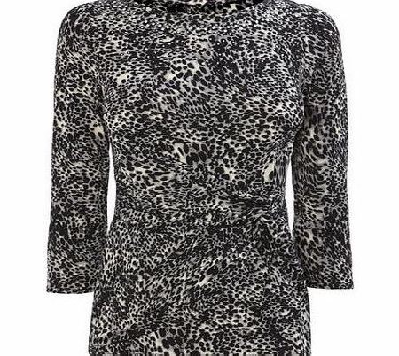 Bhs Grey Animal Studded Slinky Top,