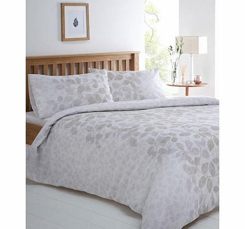 Bhs Grey Botannical leaf printed bedding set, grey