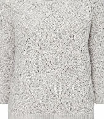 Bhs Grey Diamond Cotton Jumper, grey 587490870