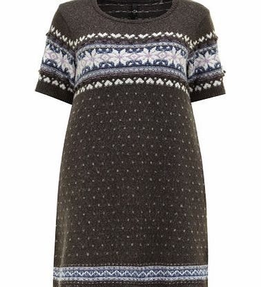 Bhs Grey Fairisle Tunic, grey 12612080870