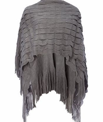 Bhs Grey Lattice Stripe Wrap, grey 6609090870