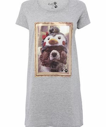 Bhs Grey Marl Pet Dressed As.....Sleep T, grey marl