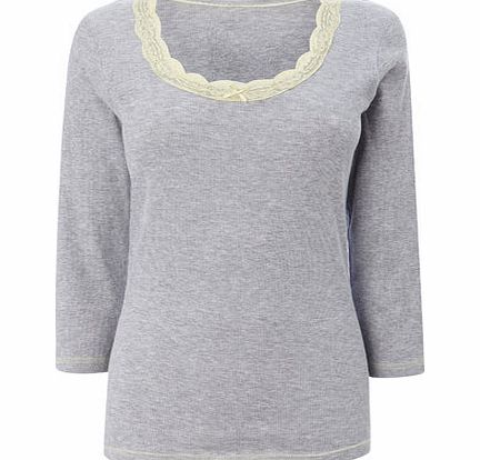 Bhs Grey Marl Rib Top, grey marl 732893941
