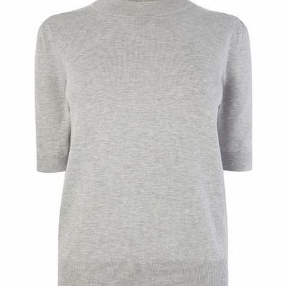 Bhs Grey Marl Supersoft Short Sleeve Crew Jumper,