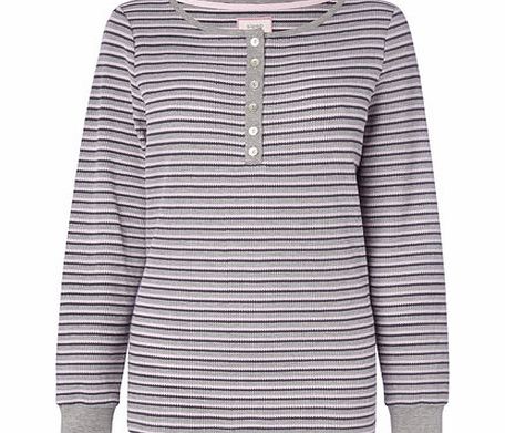 Bhs Grey Multi Ribbed Stripe Top, grey multi 731475273