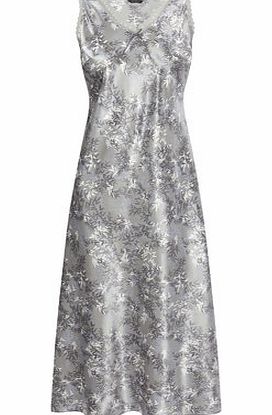 Bhs Grey Multi Satin Built Up Shoulder Floral