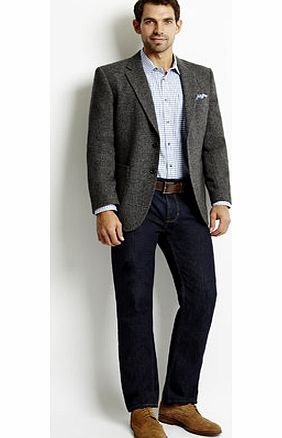Bhs Grey Regular Fit Herringbone with Wool Blazer,