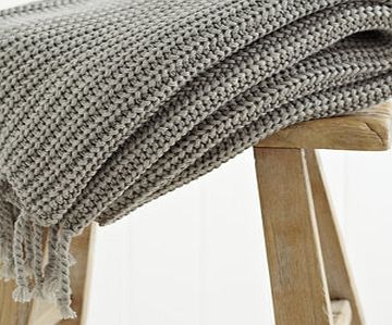 Bhs Grey Rib Knitted Throw, grey 1852440870