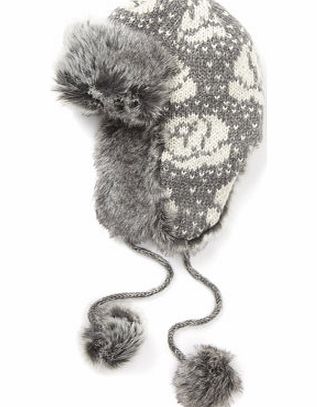 Bhs Grey Rose Fairisle Trapper, grey 6609720870
