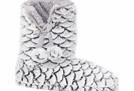 Bhs Grey Scallop Fur Bootie, grey 6007070870