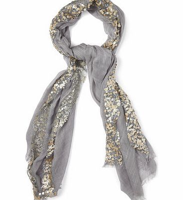 Bhs Grey Sequin Border Scarf, grey 6605700870
