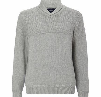 Bhs Grey Shawl Neck Jumper, LT GREY BR53E04GGRY