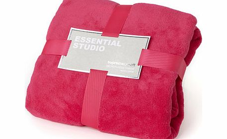 Hot pink microfleece throw, pink 1881810528