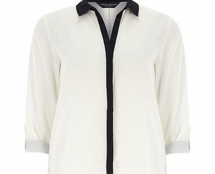Bhs Ivory and Blush Placket Shirt, black 19124818513