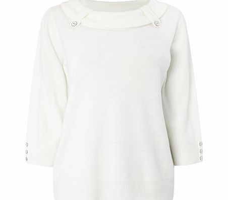 Bhs Ivory Bardot Neckline Supersoft Jumper, white