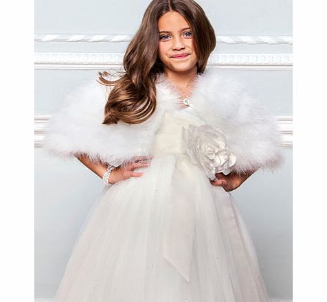 Bhs Ivory Child Marabou Cape, ivory 6574230904