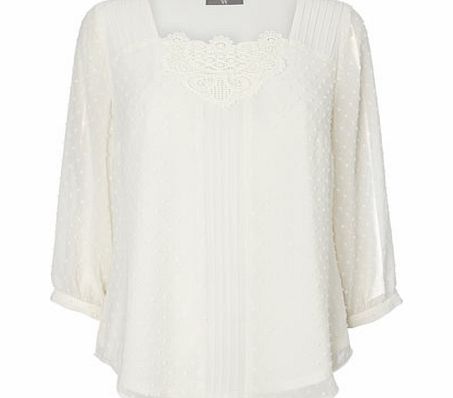 Bhs Ivory Curved Hem Dobby Blouse, ivory 8613920904