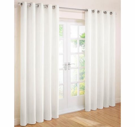 Ivory Essentials plain Panama eyelet curtain,