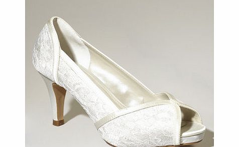 Bhs Ivory Fashion Wide Fit Da Vinci Lace Peep Toe