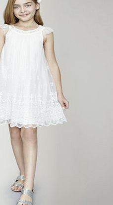 Bhs Ivory Jewelled Embroidered Dress, ivory