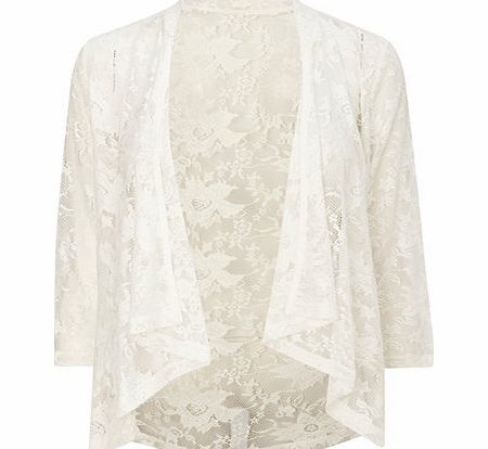 Bhs Ivory Lace Waterfall Cardi, ivory 9022790904