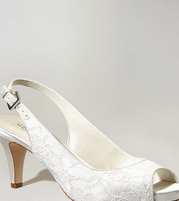 Bhs Ivory Michelle Platform Lace Sling Back Court