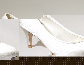 Bhs Ivory Olivia Round Toe Court Shoes, ivory
