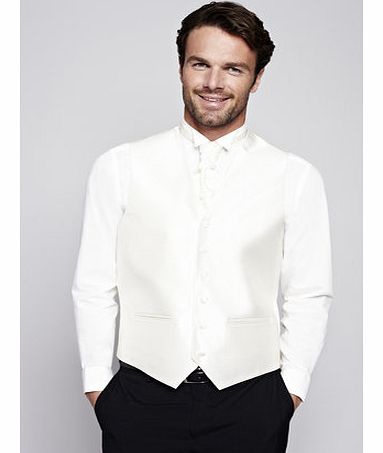Ivory Paisley Print Cravat, White BR66W20EWHT