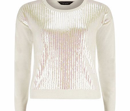 Bhs Ivory Sequin Jumper, white 19128620306