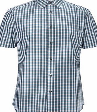 Bhs Jack Reid Marylebone Blue Cotton Gingham Shirt,