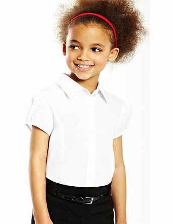 Bhs Junior Girls Short Sleeved Fitted School Blouse,