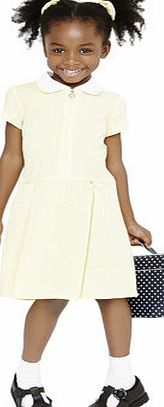 Bhs Junior Girls Yellow Zipped Gingham School Dress,
