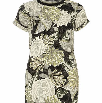 Bhs Khaki Etchy Floral Tunic, green 19130789533