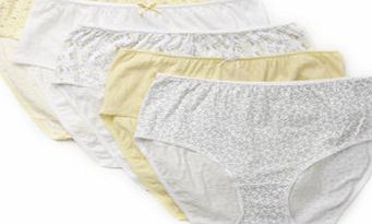 Bhs Lemon and Soft Grey Floral Print 5 Pack Midi