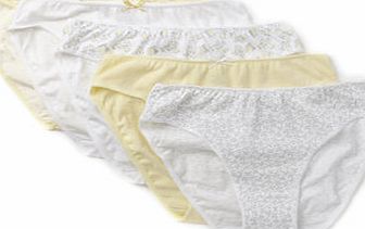 Bhs Lemon and Soft Grey Floral Print 5 Pack Mini