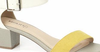 Bhs Lemon Block Heel Sandals, lemon 2845629182