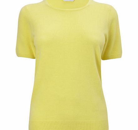 Bhs Lemon Supersoft Short Sleeve Crew Jumper, lemon