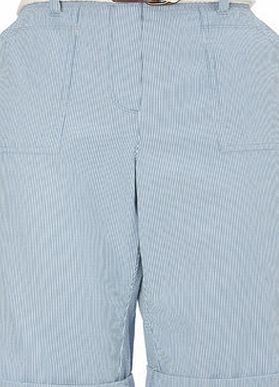 Bhs Light Blue Belted Stripe Utility Short, light