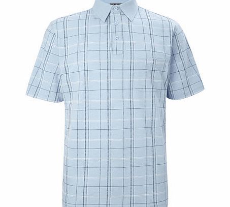 Light Blue Check Polo Shirt, Blue BR52T52FBLU