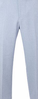 Bhs Light Blue Linen Look Regular Fit Trousers, Blue