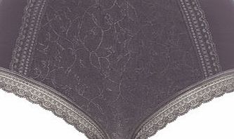Bhs Light Grey Jacquard and Lace Full Brief, grey