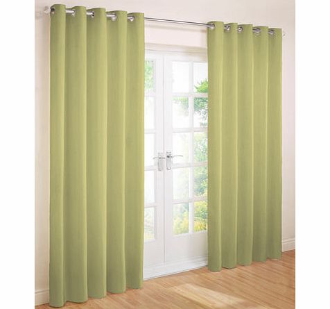 Lime Essentials plain Panama eyelet curtain,