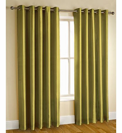 Lime silk effect eyelet curtain range, lime