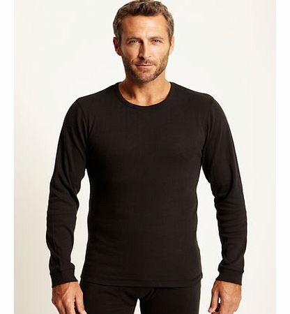 Bhs Long Sleeve Black Thermal Crew, Black BR60V07BBLK