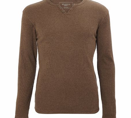 Bhs Long Sleeve Brown Rib top, Brown BR54R05FBRN