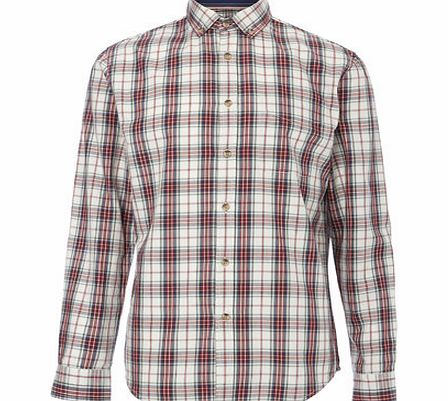 Bhs Long Sleeve Check Shirt, Cream BR51C19FNAT